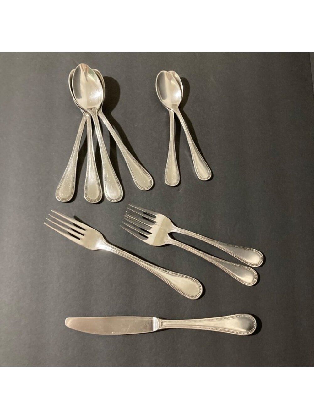 Towle Beaded Antique Pattern Germany 10-Piece Vintage Stainless Steel Flatware